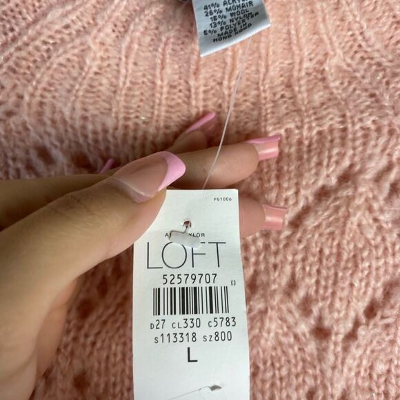 Ann Taylor LOFT Pink Blush Knit Sweater Large - Picture 6 of 8